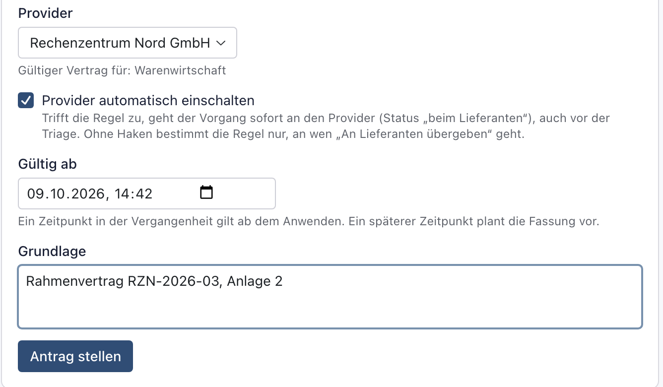 Provider Rechenzentrum Nord GmbH, Haken bei Provider automatisch einschalten und Grundlage